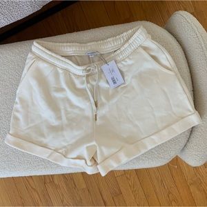 WeWoreWhat, Pull-On Sweat Short, size L, Off White